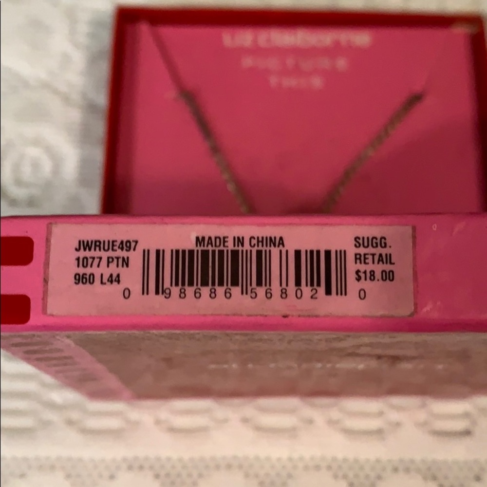Liz Claiborne Silver Tone Picture This Insert Photo Initial K Pendant Necklace - Picture 6 of 7